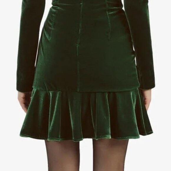 BARDOT Keala Velvet Faux Wrap Cocktail Minidress In Green SZ M NWT - Picture 5 of 16